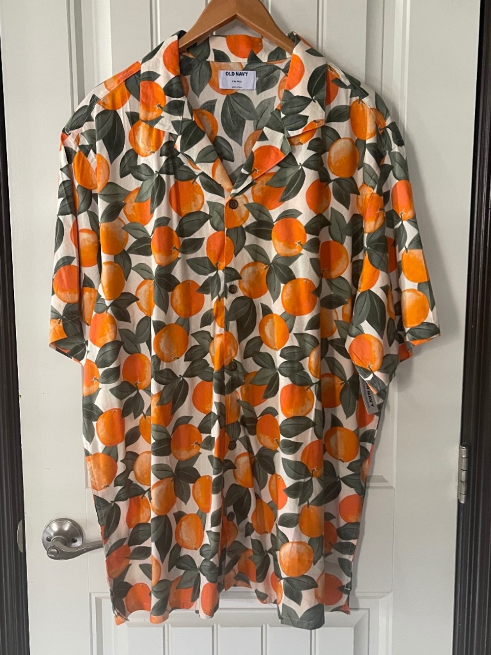 Men’s old navy button down shirt citrus orange print